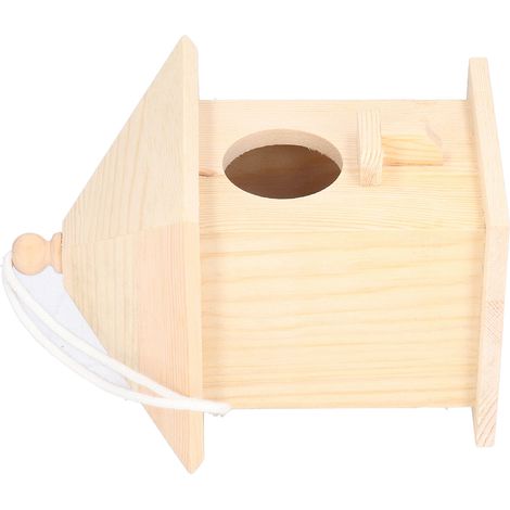 Nichoir d'extérieur créatif en bois massif, mangeoire à oiseaux de jardin, maison d'oiseaux en bois de style champêtre (1/5)