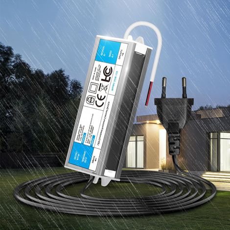 Transformateur 220V 12V 36W LED Driver Etanche IP67, Extérieur Transfo avec Prise 220V AC à 12V 3A Convertisseur Imperméable Ultra Fin Alimentation Tension Basse Constante Adaptateur (1/5)