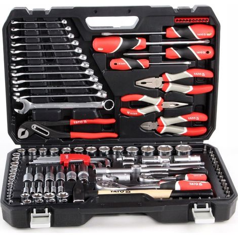 Set di Attrezzi Completo YATO da 122 Pezzi con Valigetta Portattrezzi, Inclusi Chiavi a Bussola e Utensili Professionali