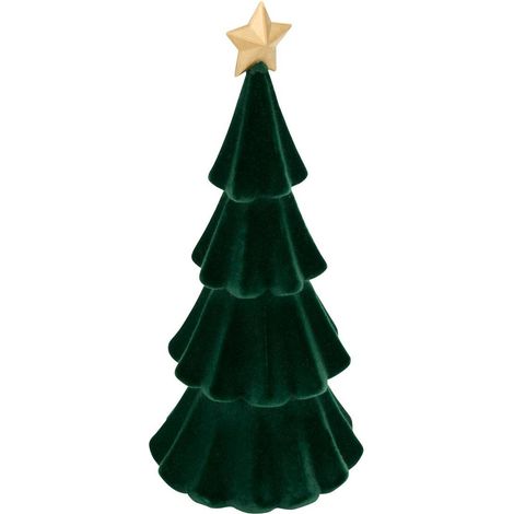 Sapin de Noël décoratif en velours vert H. 30 cm - Feeric lights & christmas (1/2)