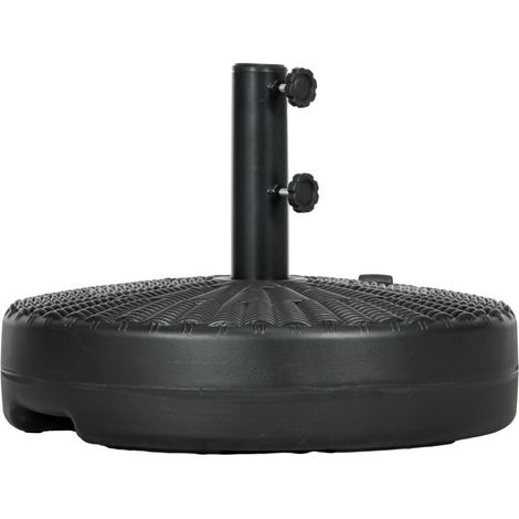 Support de parasol, résistant aux intempéries, remplissable, Ø51 x 36H cm, noir (1/4)