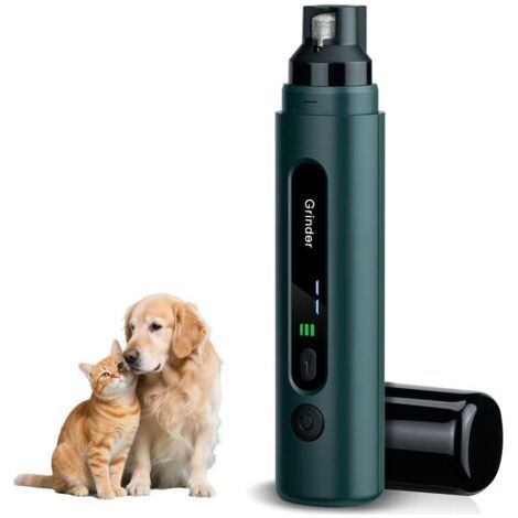 BUNTHAUS Lime à Ongles Chien Électrique, Coupe-Ongles Rechargeable avec LED, 5 Vitesses, Capuchon Anti-Poussière, Ponçage Silencieux pour Petits, Moyens et Grands Chiens – Vert Foncé (1/5)