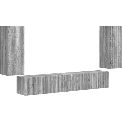 Maison Exclusive - TV-Schrankset 4 pcs Graues Sonoma Holzwerkstof