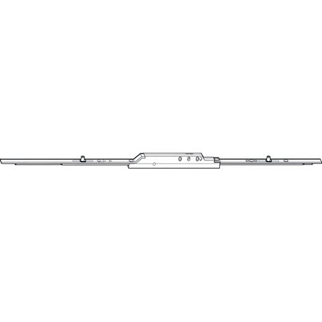 Roto NT/NX Fenstergetriebe Schlagleistengetriebe variabel DM -6mm, FFH 1201-1600 mit 2 Schließzapfen E, Stahl verzinkt silberfärbig