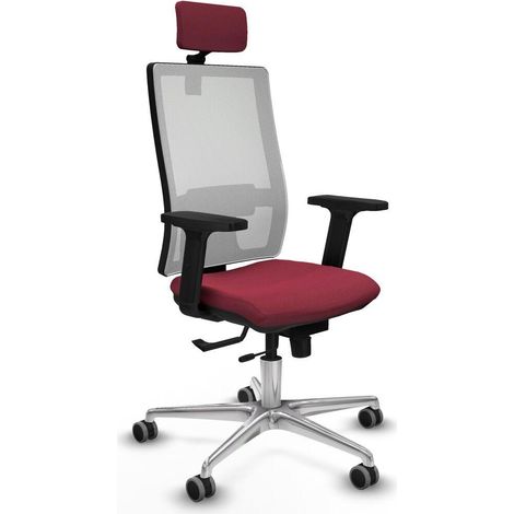 piqueras-y-crespo Chaise Horna rouge grenat confortable bureau