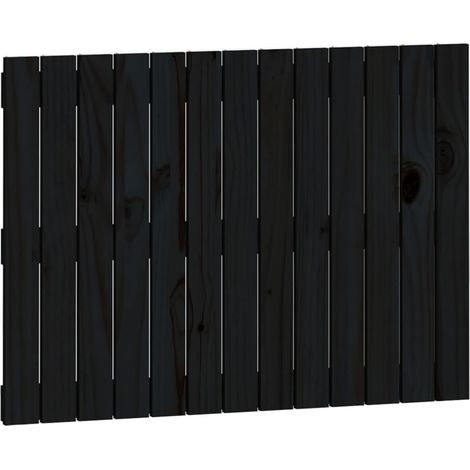 Maison Exclusive - Cabecero de cama pared madera maciza pino negr