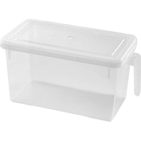 Boîtes de rangement en plastique, organisateurs de réfrigérateur carrés empilables avec couvercle (1/5)