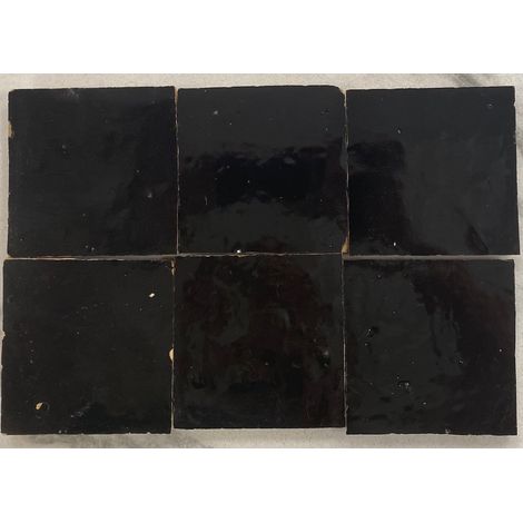 Véritable zellige de fabrication artisanale BLACK 10X10 - 1 m² (1/5)