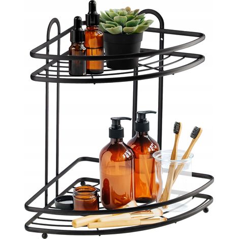 KADAX Eckablage, Wandeckregal aus pulverbeschitetes Stahl, Dusche Organizer