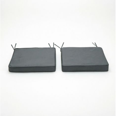 Set di 2 cuscini per sedia da giardino 45 x 45 x 5 cm in poliestere grigio scuro (1/4)