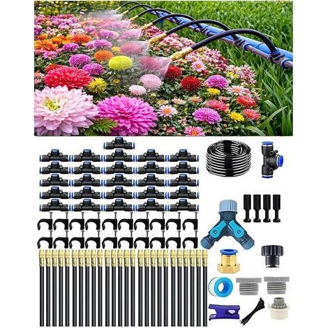 Système d'Irrigation Goutte-à-Goutte, Arrosage Automatique de Jardin, Buse Brumisatrice Réglable 360°, Tête d'Arroseur Rotative à Haut Débit pour Jardin, Terrasse et Plantes en Pot (1/5)