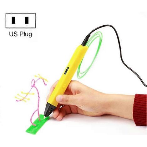 Stylo d'impression 3D pour enfants - Jouet éducatif avec prise américaine, jaune (1/5)