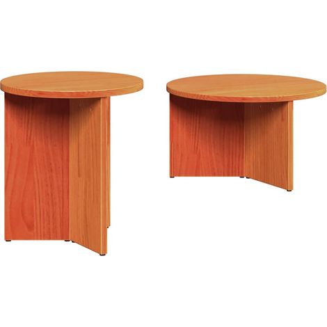 Maison Exclusive - Couchtisch 2 pcs Wachsbraun Massivholz Kiefer