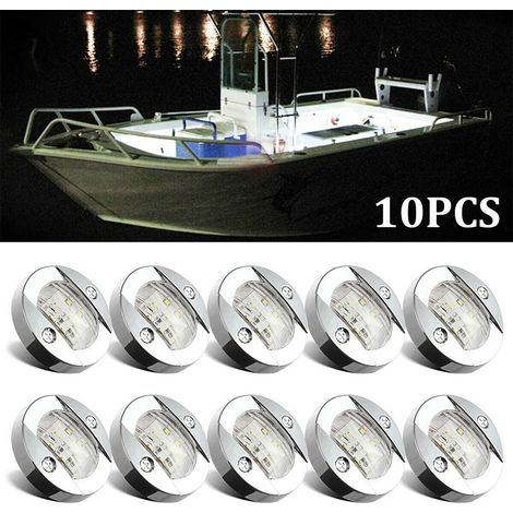 10 pièces DC 12 V-24 V rond bateau marin LED cabine pont courtoisie lumière arrière tableau arrière lumières (1/5)