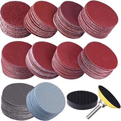 300 Pièces Disque Abrasif 50mm Disques de Ponçage Grain 80 100180 240 600 800 1000 1200 2000 3000 pour Dremel Meulage