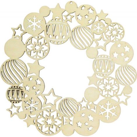 Couronne de Noël en bois (1/2)