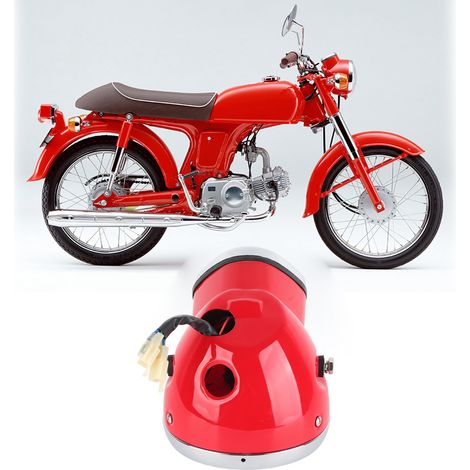 Rote Frontscheinwerfereinheit mit Kilometerzähler und Geschwindigkeitsmesser, kompatibel mit Honda SS50, CL50, CL65, CL90, CD50, CD70, S90, SL90, CS90 (1/5)