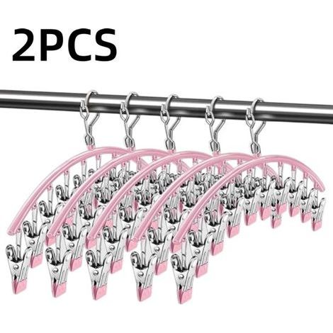 2-piece set - hanger - sock clip - hanger - storage accessories - suitable for drying socks and underwear - pink - 4124.5 cm (1/5)
