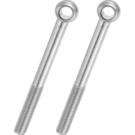 2 Pcs Boulon à Œil M14x150mm Boulon à Œillet de Levage pour Balancement d'Épaule, Vis Poisson en Acier Inoxydable 304, Filetage Métrique à Demi-Denture Trou Coulissant, Argentée (1/5)