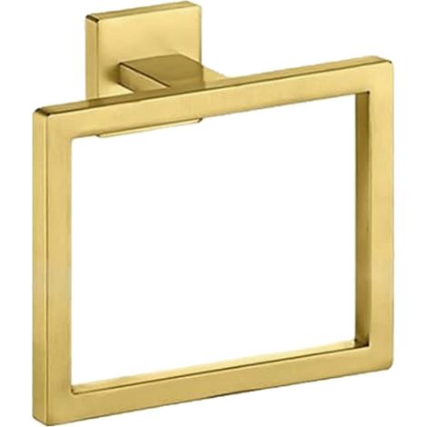 Anillo toallero cuadrado para baño, toallero de pared para baño y ducha, color dorado. (1/5)