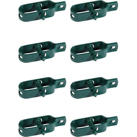 Ensemble de 8 tendeurs de ligne en plastique vert, adapté aux poteaux de jardin métalliques pour séchoir à clôture (1/5)