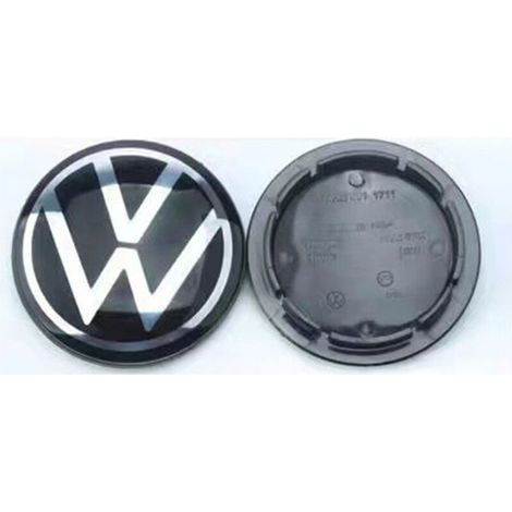 Cache-moyeu de roue 66mm pour Volkswagen Golf, Passat, Polo, Jetta, Bora, Santana – Centre de jante finition miroir, capuchon de moyeu en alliage d’aluminium, kit 4 pièces, accessoire jante voiture – (1/2)