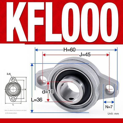 Satz mit 4 KFL000 Flanschlagern aus Zinklegierung – Diamantlager mit 10 mm Bohrung für Getriebe und Maschinen, Silber (1/4)