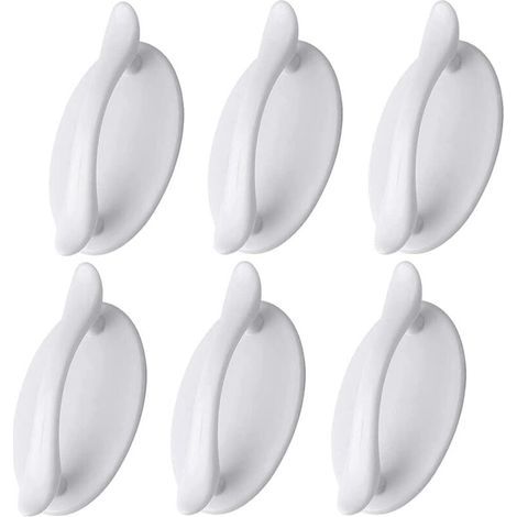 Set mit 6 weißen, selbstklebenden Türgriffen – Kunststoff – Für Türen, Fenster und Schränke (1/4)