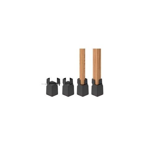 Elevadores de muebles negros ajustables de 7,5 cm con clip para patas de cama, mesa, sofá y escritorio. Resistentes para patas de silla de 2 a 4 cm. (1/5)