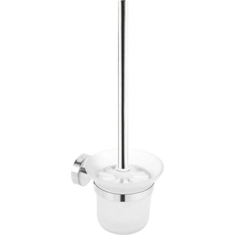 Brosse Toilettes WC, Balai Toilette, Balayette WC Suspendu et Supports, Toilet Brush Murale, Porte Brosse Toilette Mural, Salle de Bain Accessoire Nettoyage, avec Bol en Verre (1/5)