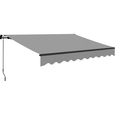 Store banne rétractable en aluminium pour fenêtres et Portes, protection UV30+, inclinaison réglable, 360 x 220 cm, gris (1/5)