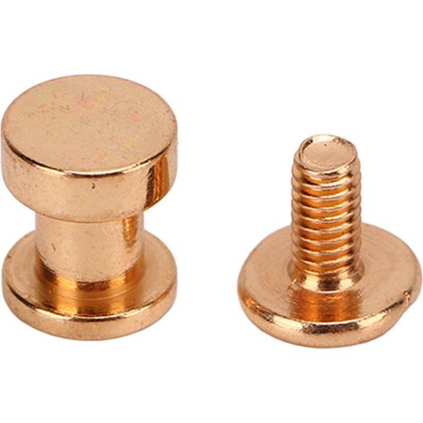 300 ensembles de rivets décoratifs à tête plate, rivets à tête plate double couche avec vis, rivets pour papeterie, rivets pour registres à faire soi-même, accessoires de vêtements, or. (1/5)