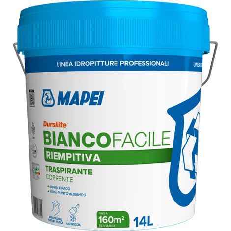 Dursilite bianco facile idropittura traspirante per interni 14 l