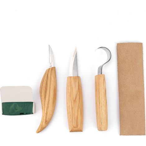 Ensemble de 5 outils de sculpture sur bois en acier à haute teneur en manganèse pour débutants