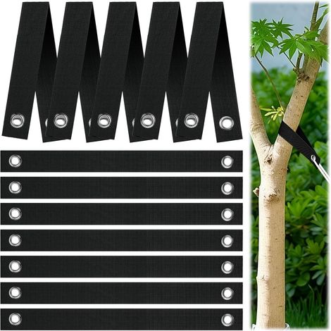 12 Pièces - Sangle Arbre - Attache Tuteur - Support Tronc Jeune Plant - Protection Vent Neige - Noir - 3,8x40cm (1/5)