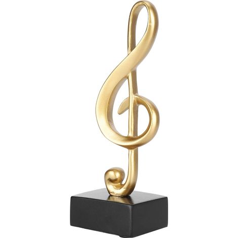 Décoration de musique, clé de musique en résine, notes dorées (1/5)