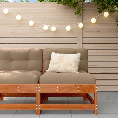 vidaXL Garden Middle Sofa Solid Pine Wood Wax Brown