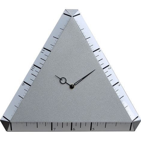 Orologio da Parete Triangolare 38X38Cm Pirondini Italia Pitagora Argento