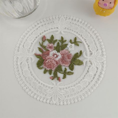 Sous-Verre En Dentelle Rétro Européen - 11 cm - Décor De Table Et Protection Thermique - Lot De 1 Ou 10 Pièces (1/5)
