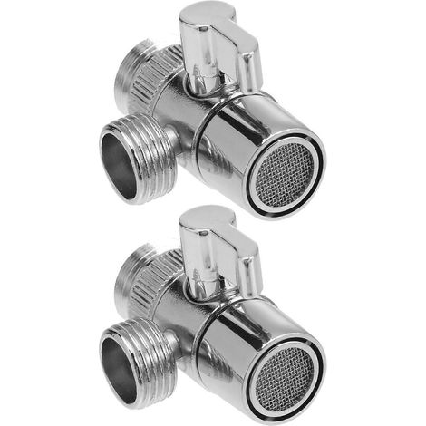 Inverseur de douche pour salle de bain, robinet à 3 voies, lot de 4, argenté (1/4)