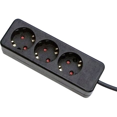 Gebro 106145 Steckdosenleiste 3fach Schwarz Schutzkontakt 1 St.