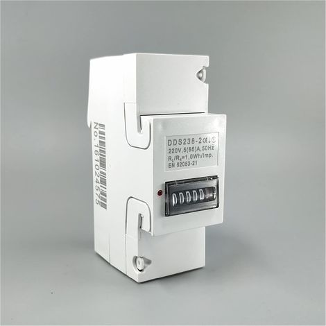 Moniteur d'énergie domestique intelligent 5(65)A 230V 50HZ monophasé Din Rail KWH Watt heure Din-rail compteur d'énergie pas à pas moteur impulsion registre affichage Moniteur d'électricité en temps r (1/5)