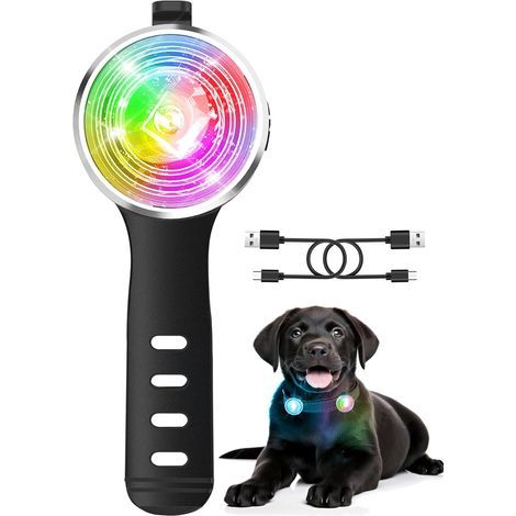 Collier LED pour Animaux de Compagnie Super Lumineux avec 8 Modes. Rechargeable et Étanche. Fixation Sécurisée en Silicone. Visible jusqu'à 457 m. Idéal pour Promenades Nocturnes (1/5)