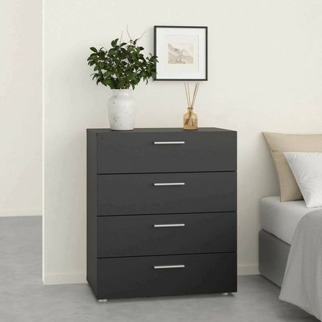 Dmora - Cassettiera Nina, Settimino multiuso, Comò camera da letto, Mobile con cassetti, 70x40 h82 cm, Nero (1/5)