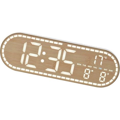 Réveil numérique LED pour chambre, réveil de bureau avec affichage du jour de la semaine, double réveil, jaune pour la décoration du salon (1/5)