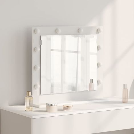 Miroir de vanité avec des lumières à LED-Miroir de maquillage avec LED Blanc 60 x 55 x 18 cm 446748