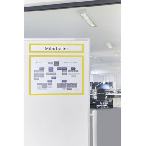 Magnetoplan magnetofix-Magnetrahmen Topsign, 5 Stück, gelb, A4 quer/A3 hoch 319 x 52 mm 5 Stk