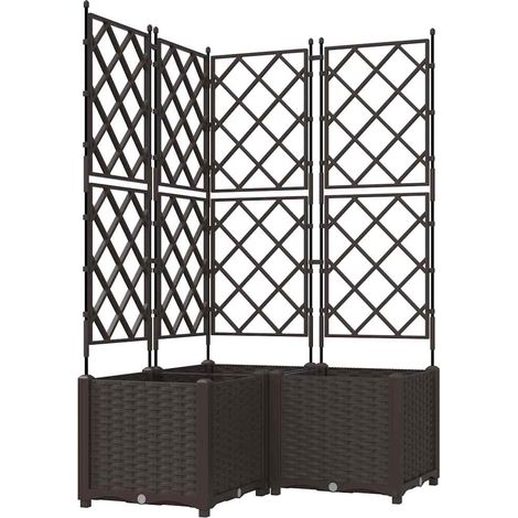 Lot de 3 cache-pots de jardin moderne extérieur 80 x 80 x 143 cm durable esthétique en acier marron (1/5)