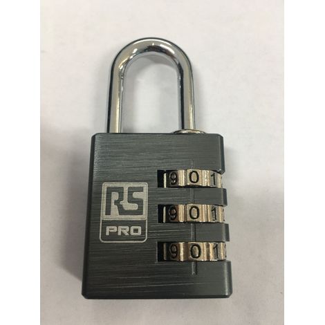 Cadenas à combinaison RS PRO en Aluminium, Ø anse 5mm ( Prix pour 1 )