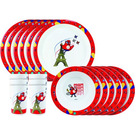 Ensemble De 6 Assiettes + 6 Bols + Verres - Jeux Olympiques (1/5)